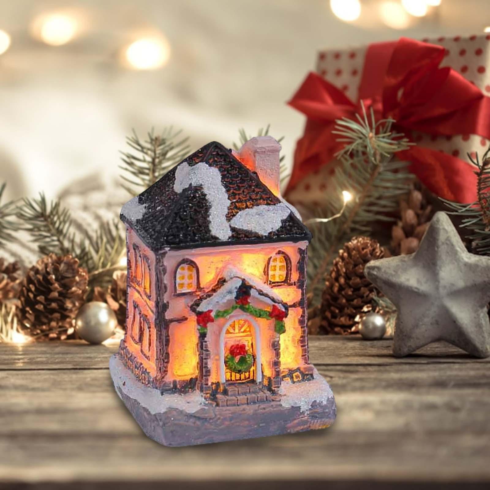 Lighting Decor House - Christmas Lighted House Resin Figurine Desk