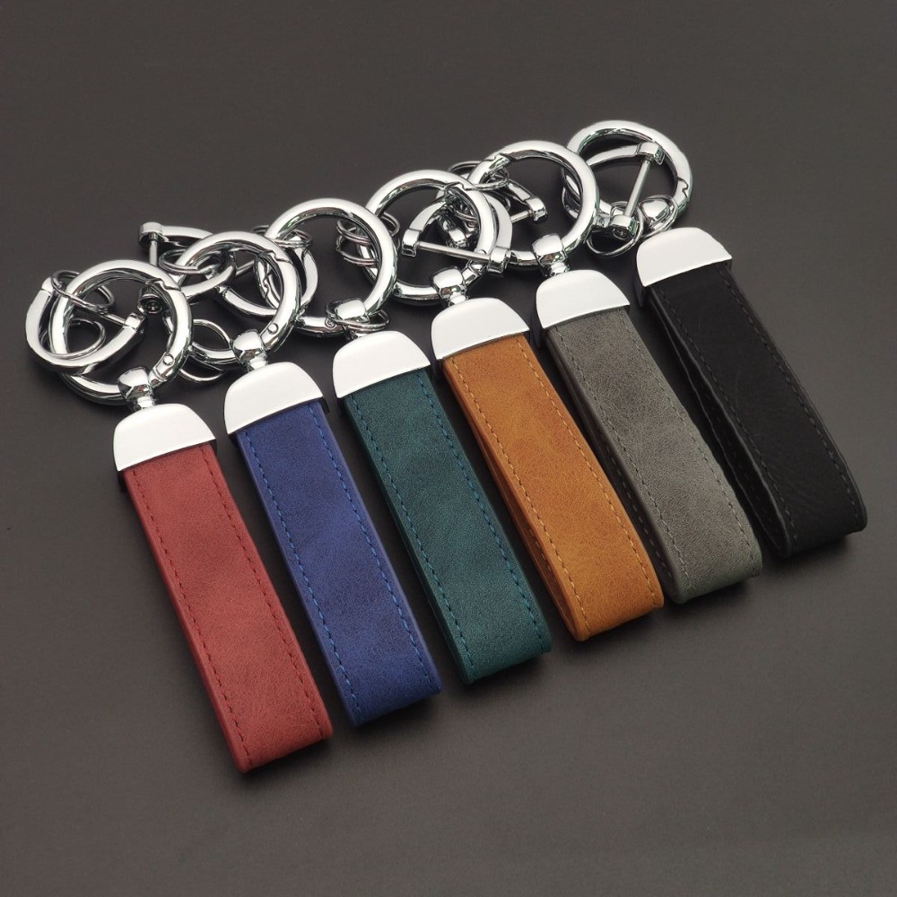 Pendant Light Shade - Stainless Steel Leather Minimalist Car Keychain