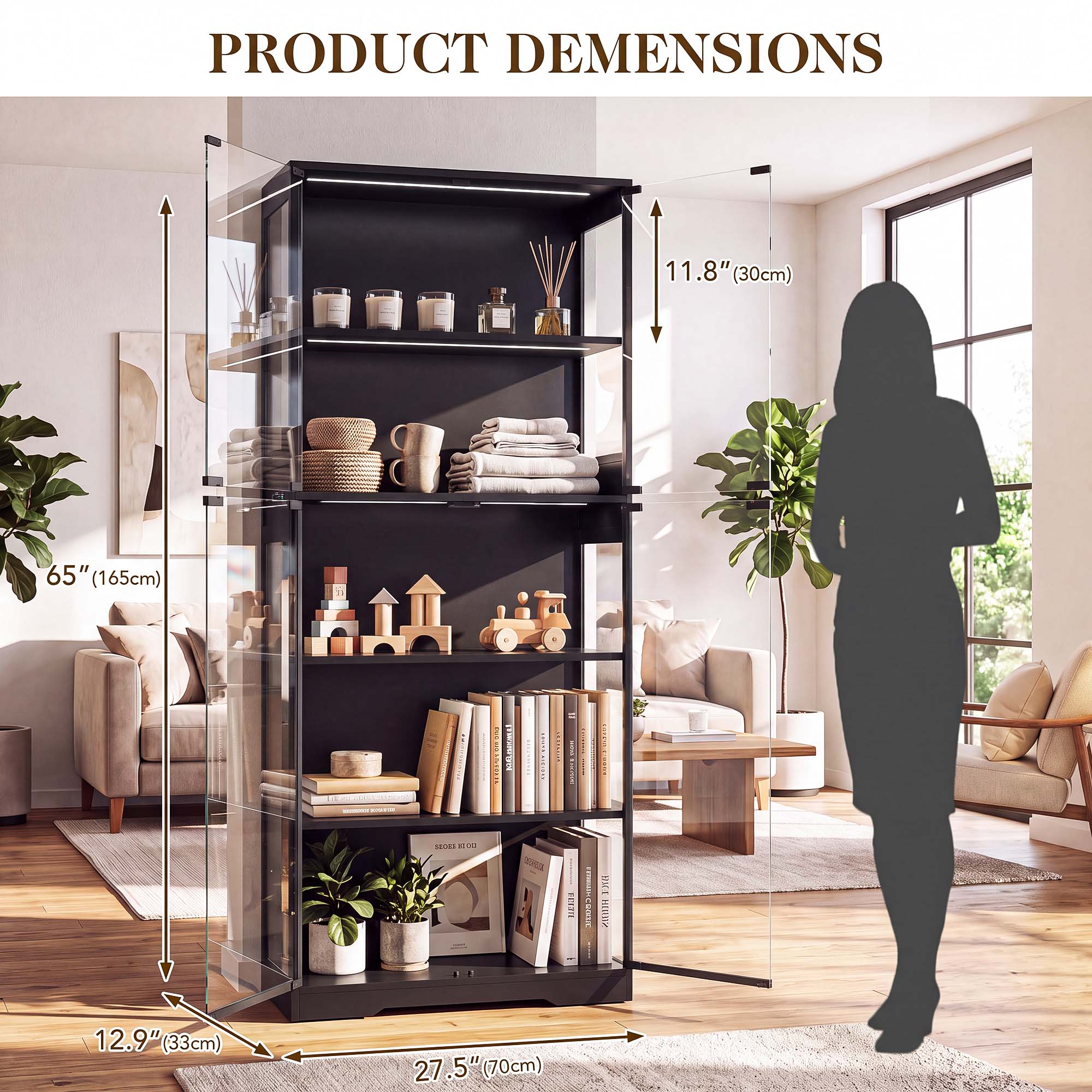 TCGBKAF 5‑Tier Display Cabinet - Home Lighting & Decor St Catharines On review and price