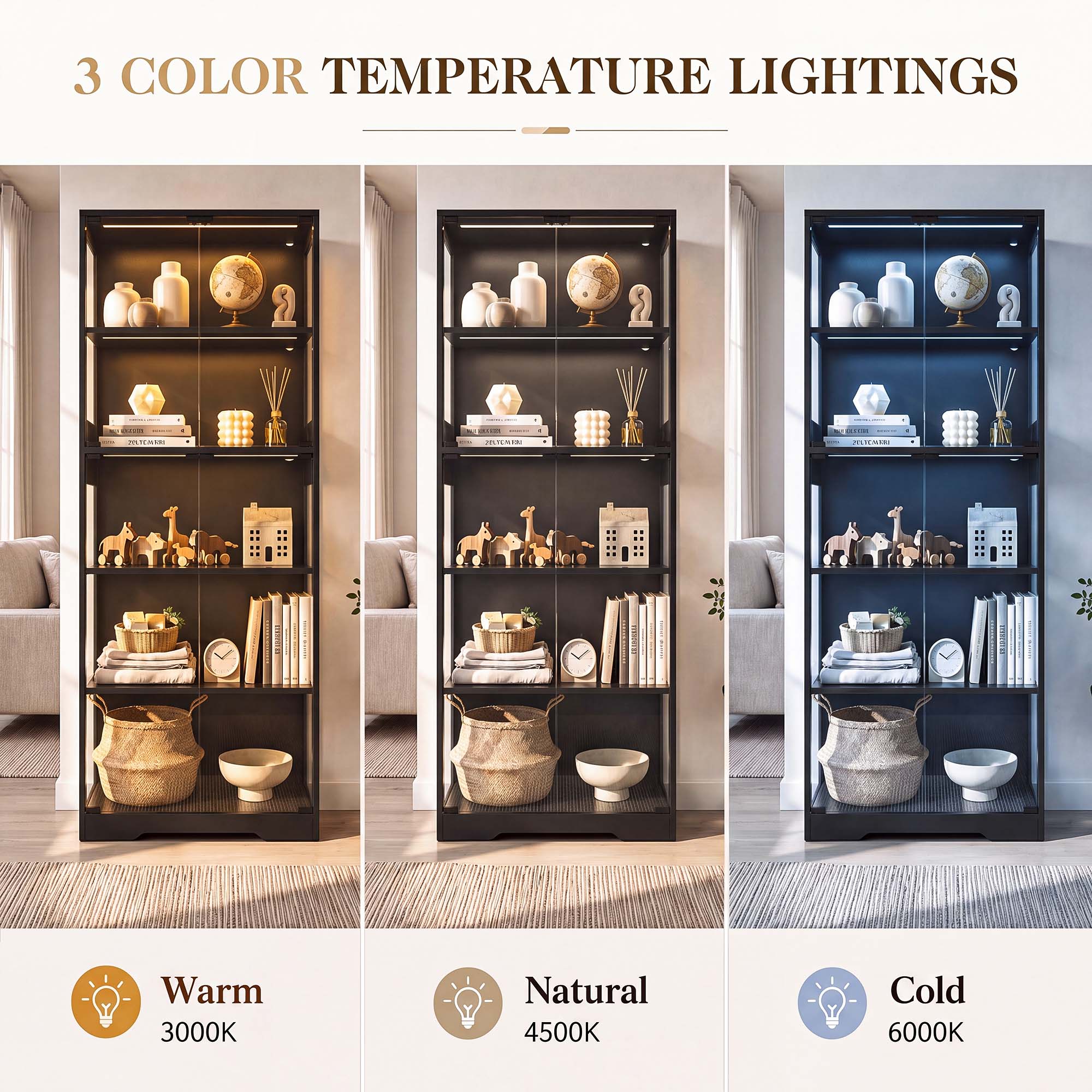 TCGBKAF 5‑Tier Display Cabinet - Home Lighting & Decor St Catharines On review and price