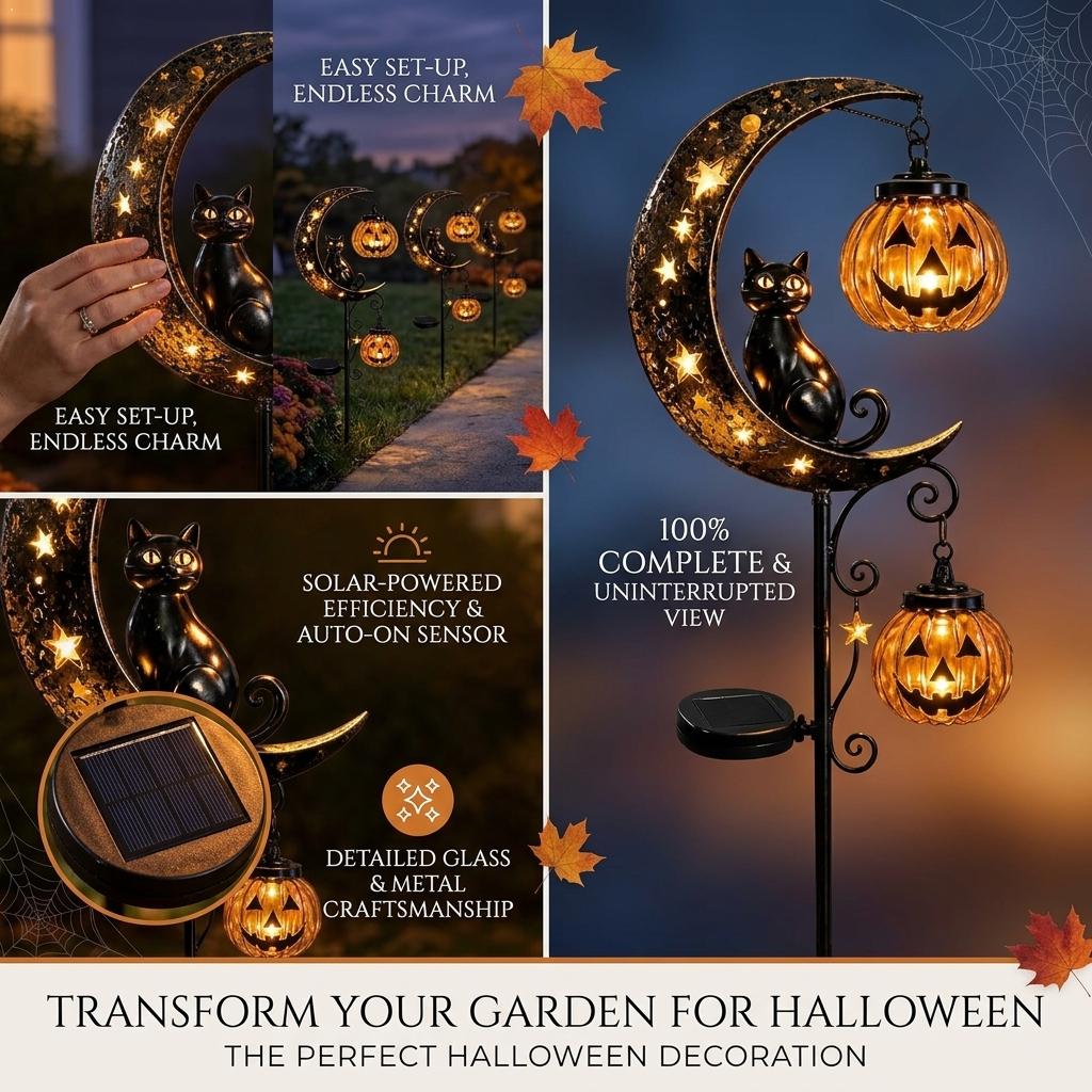 Halloween Black Cat Moon Groun - Led Moon Lamp review and price