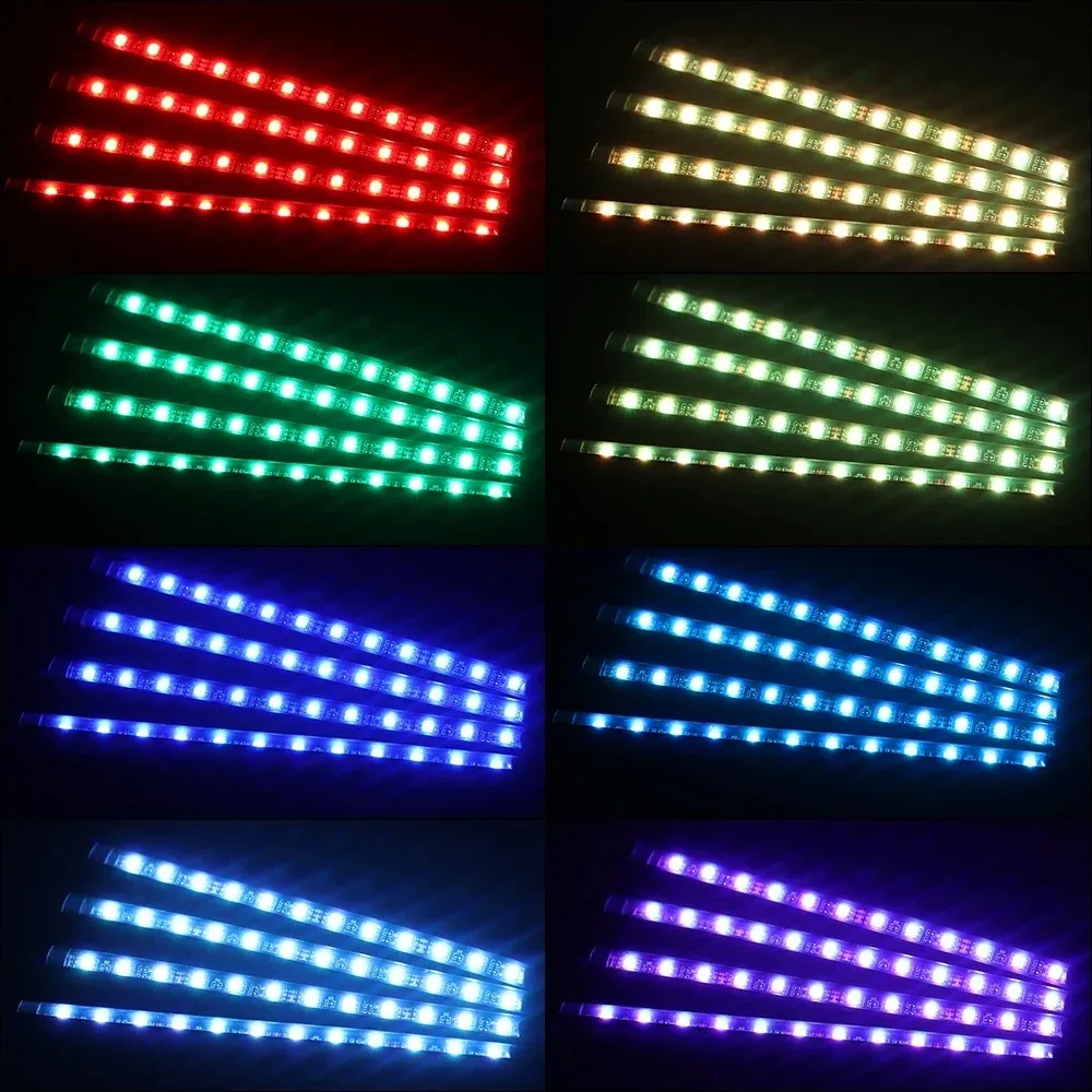 Universal 48 LED USB Car RGB A - Lighting Bolt Decor review and price