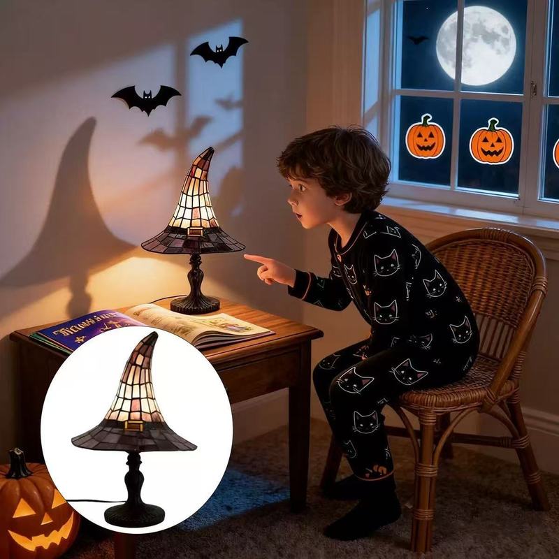 Stained Witch Hat Table Lamp H - Lighting Home Decor Items review and price