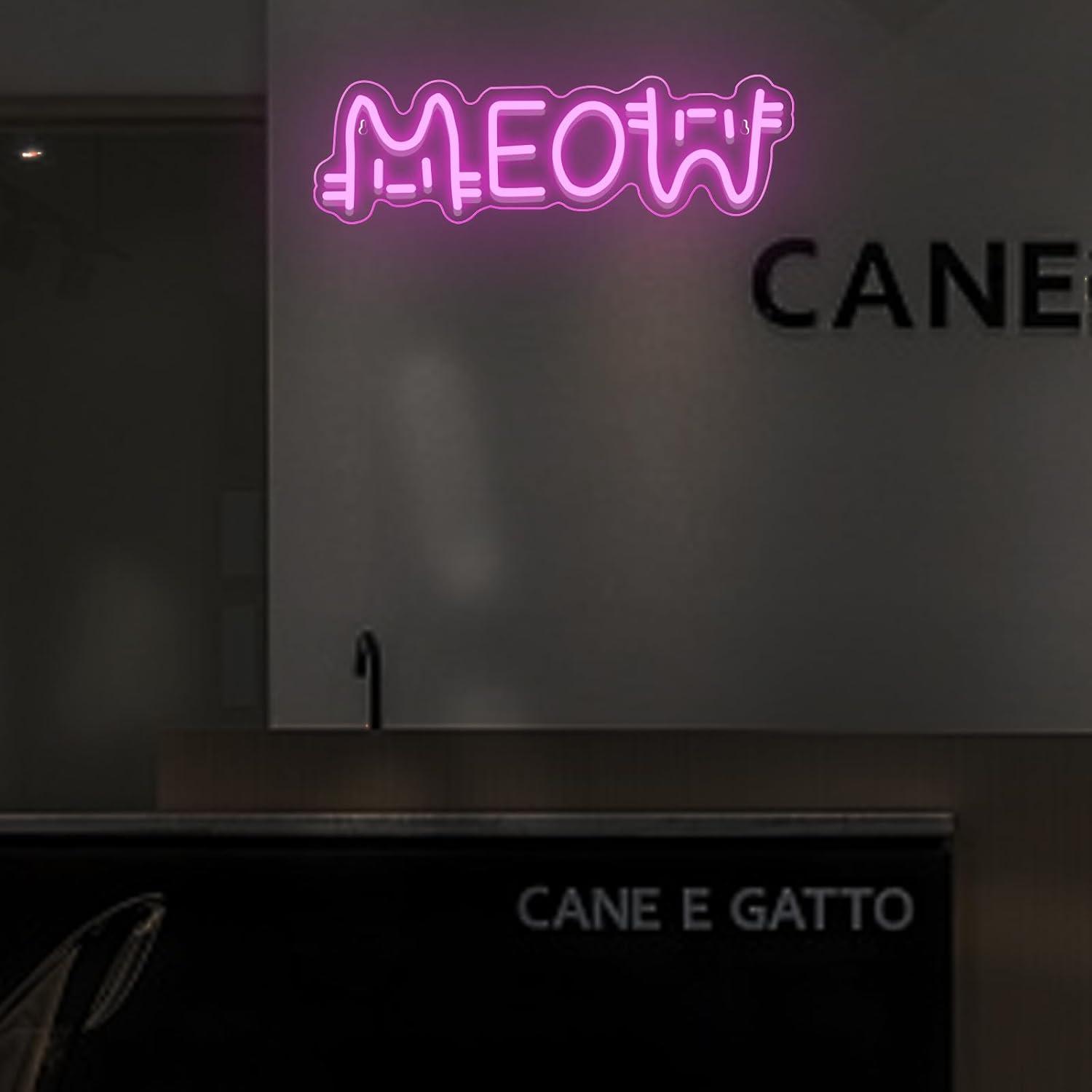 Meow Neon Sign Cat USB Powered - Lighting Decor House review and price